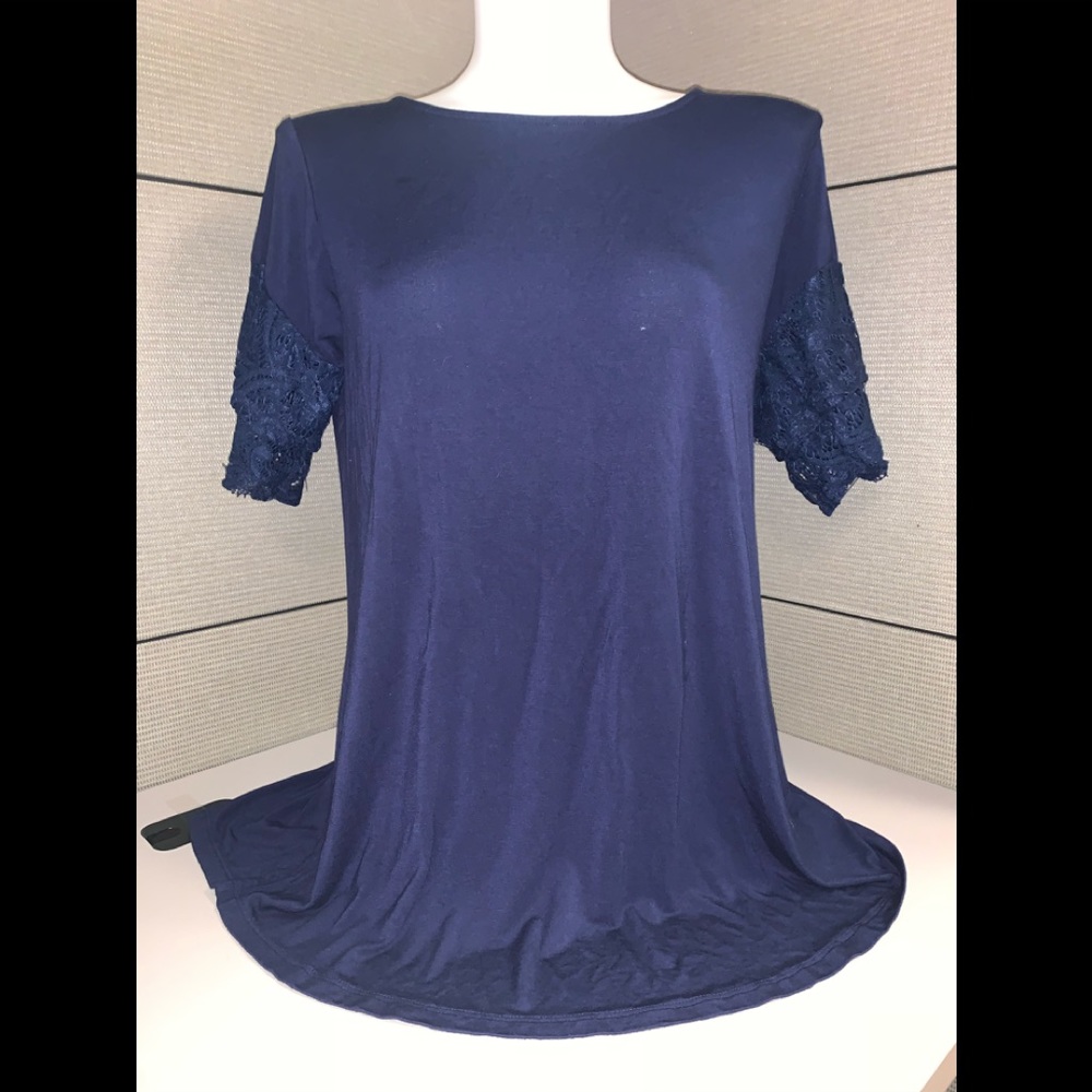 NWOT. Navy 1X Blouse
